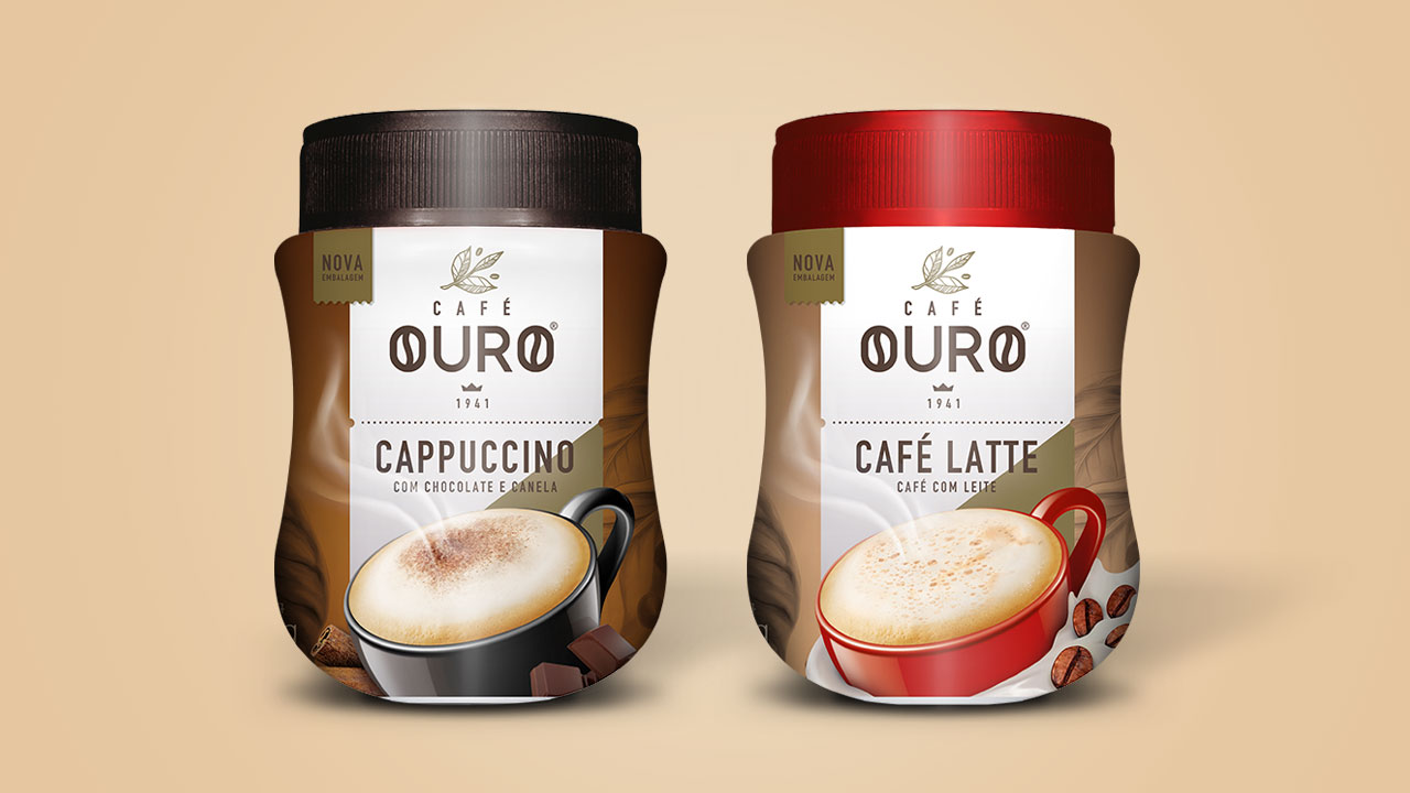 Embalagem Cappuccino e Café Latte  CAFÉ OURO